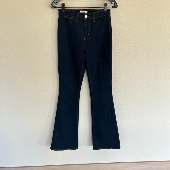 NWOT L'AGENCE Joplin 70s High-Rise Flare Jeans Rinse Dark Wash Denim Women’s 25 - Picture 3 of 12
